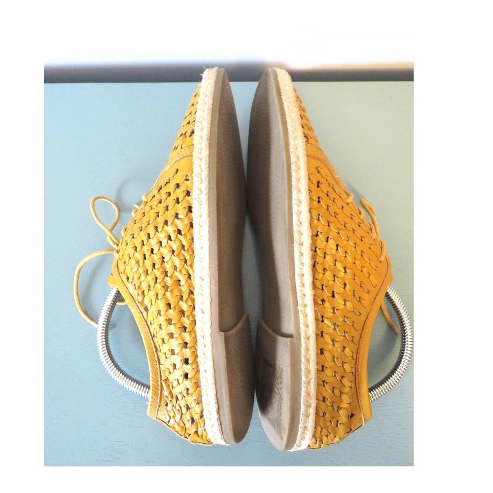 Seychelles Woven Leather Lace-Up‎ Flats Yellow Esprasrile Soul Casual Oxford 10 - Picture 2 of 11